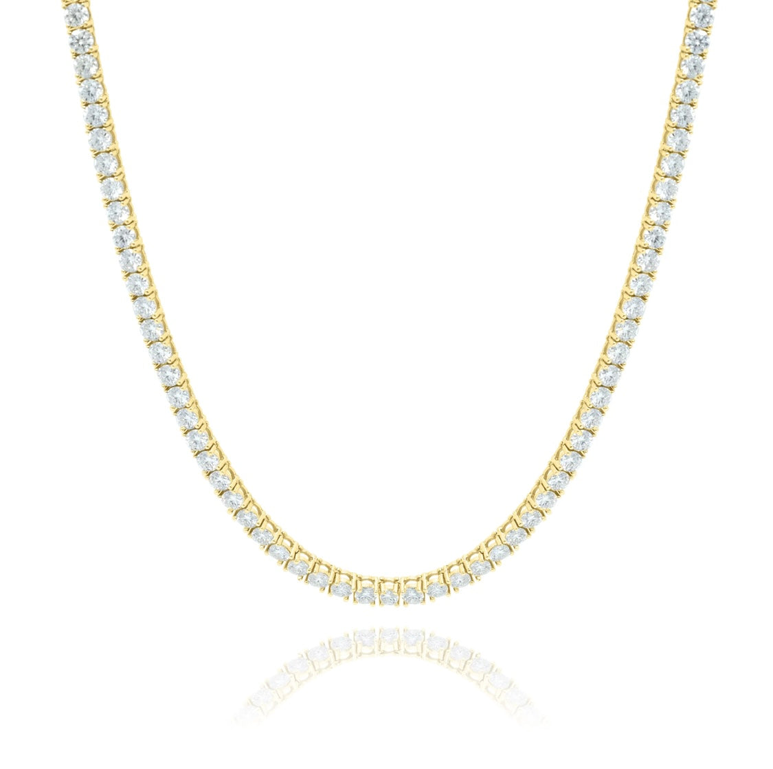 14k Gold Tennis Necklace Natural Diamond