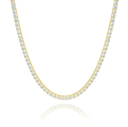 14k Gold Tennis Necklace Natural Diamond