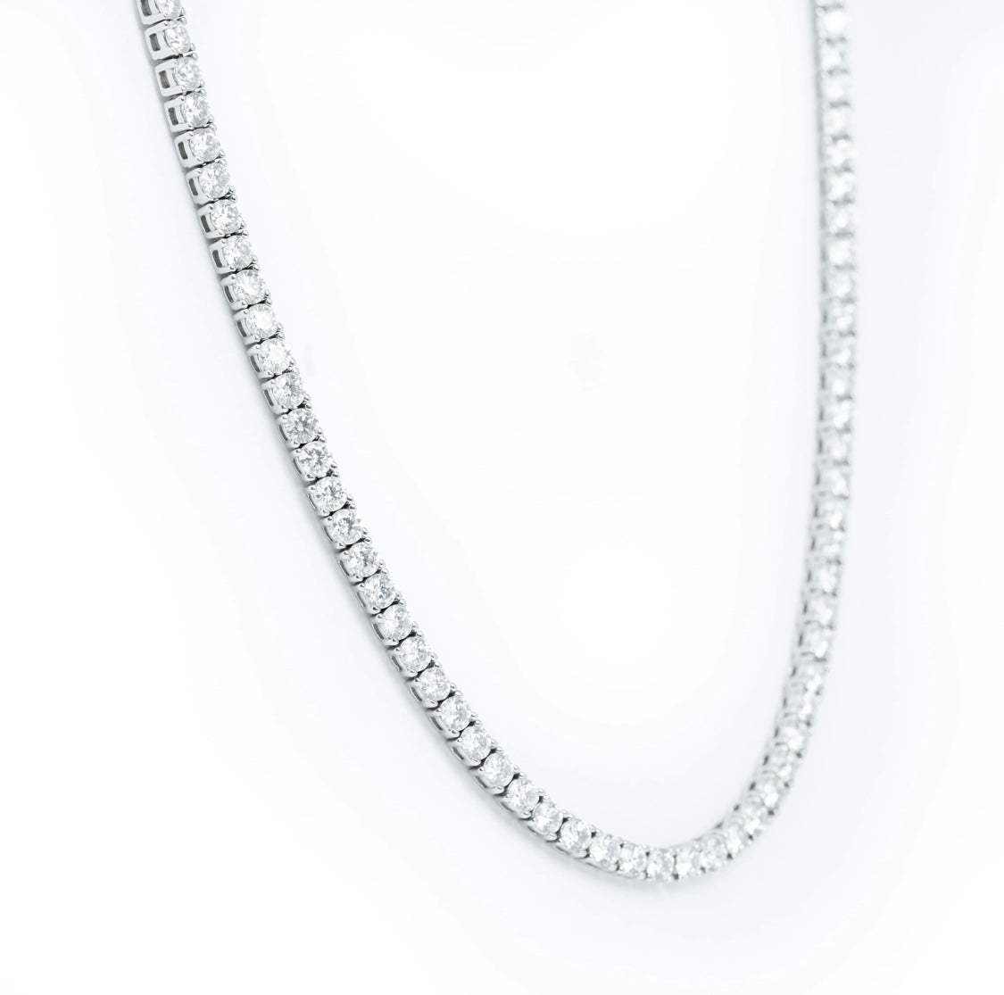 14k Gold Tennis Necklace Natural Diamond