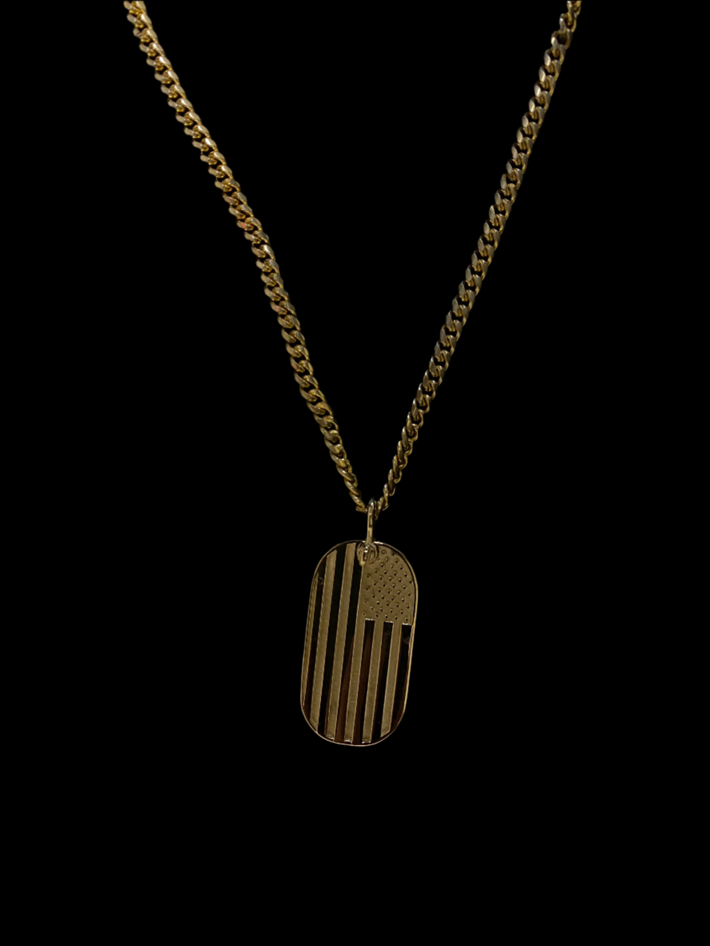 USA Flag Tag Pendant – Solid Gold Men Pendant