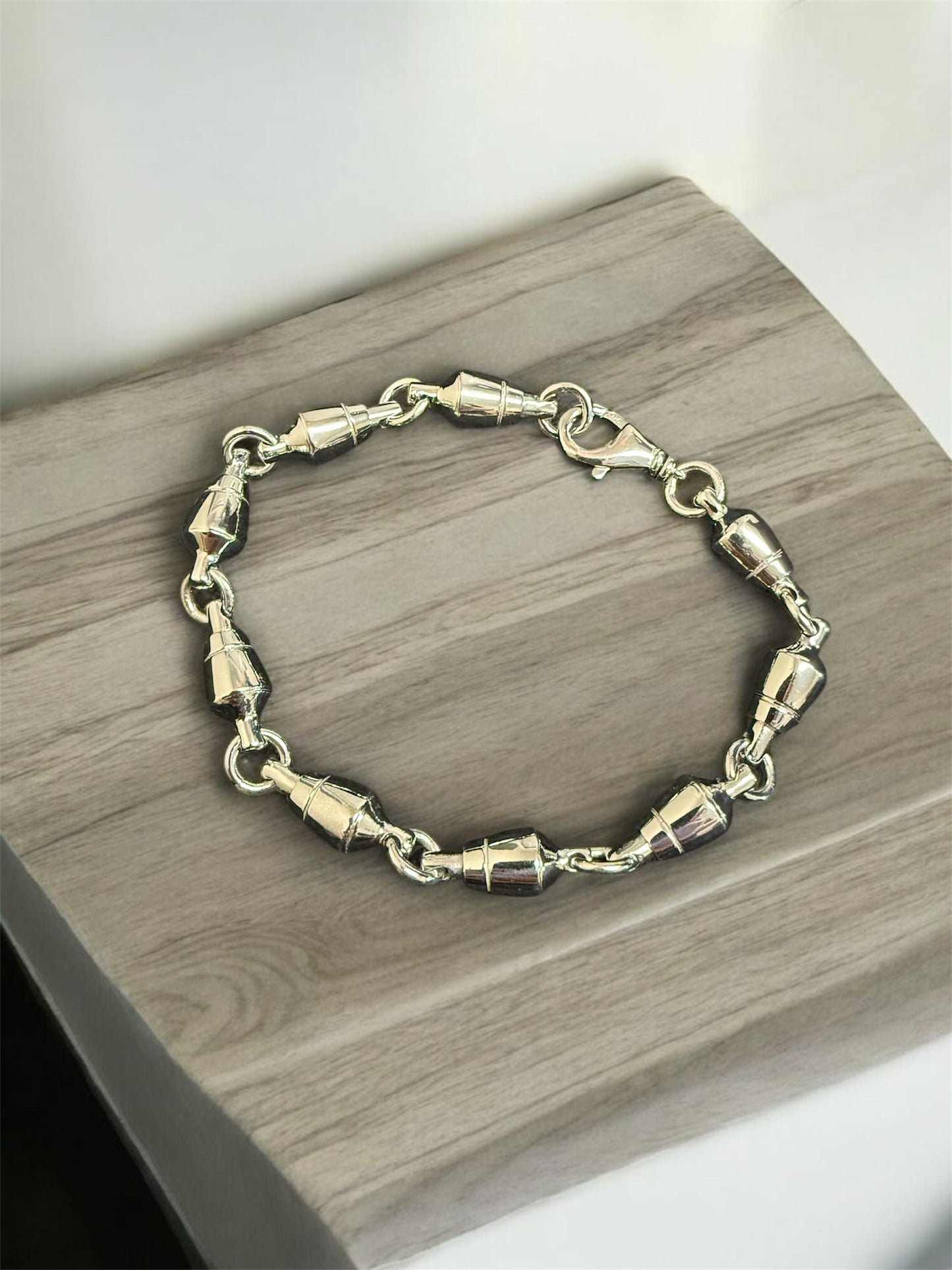 8MM Silver Swivel bracelet