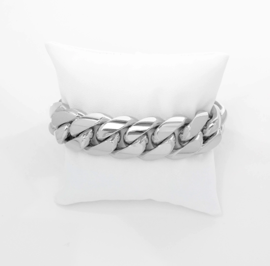 18 MM Silver Cuban Link Bracelet