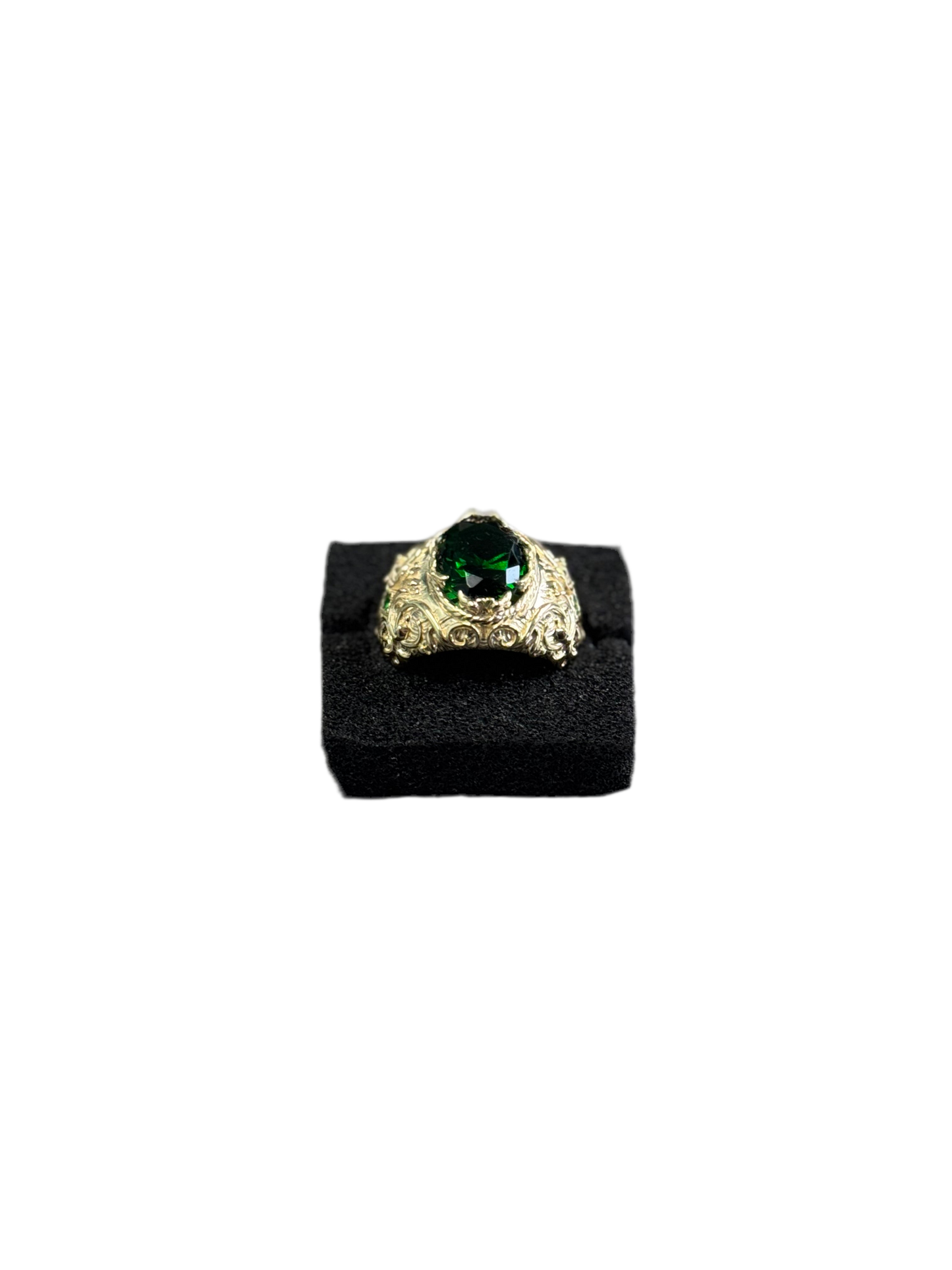 10K Solid Gold 3 Gemstones Man Ring