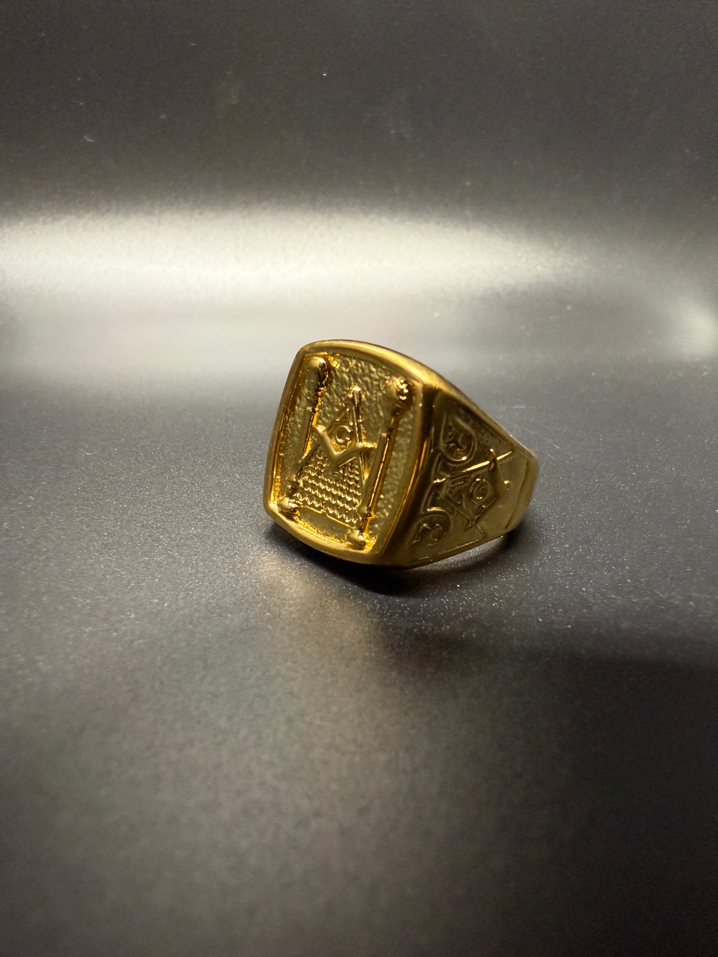 14K Gold Masonic Signet Ring