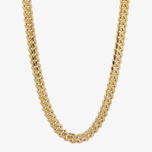 10mm Solid Gold Cuban Link Chain 14K