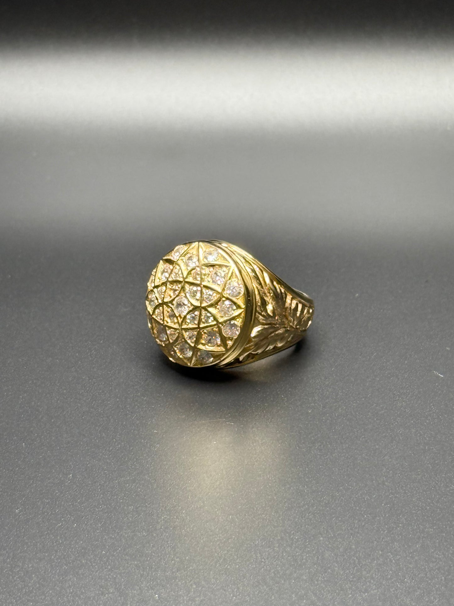 14k gold rosette ring