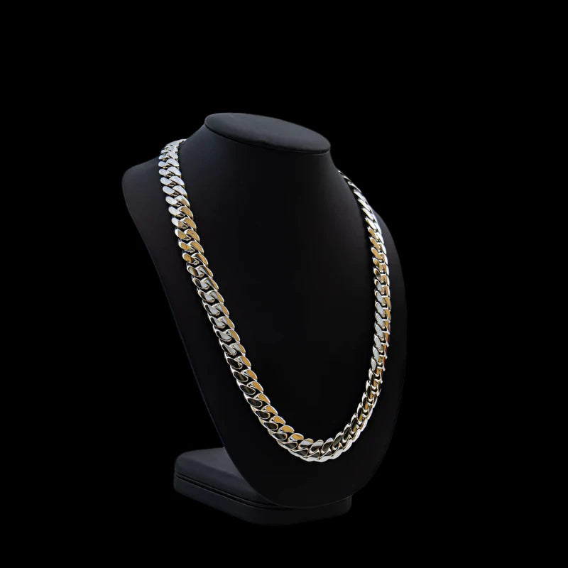 16MM Silver Cuban Link Chain