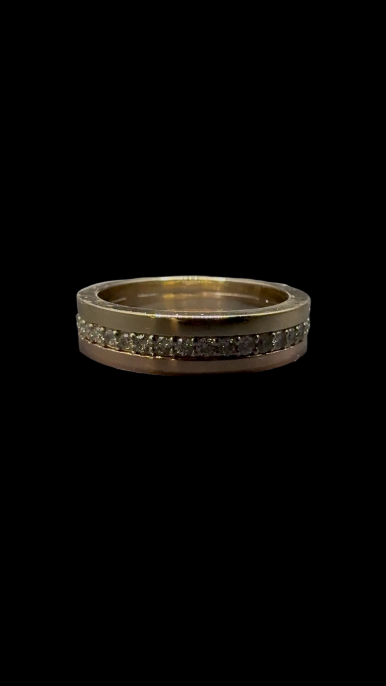 Tricolour ring-14k gold-nautral diamonds