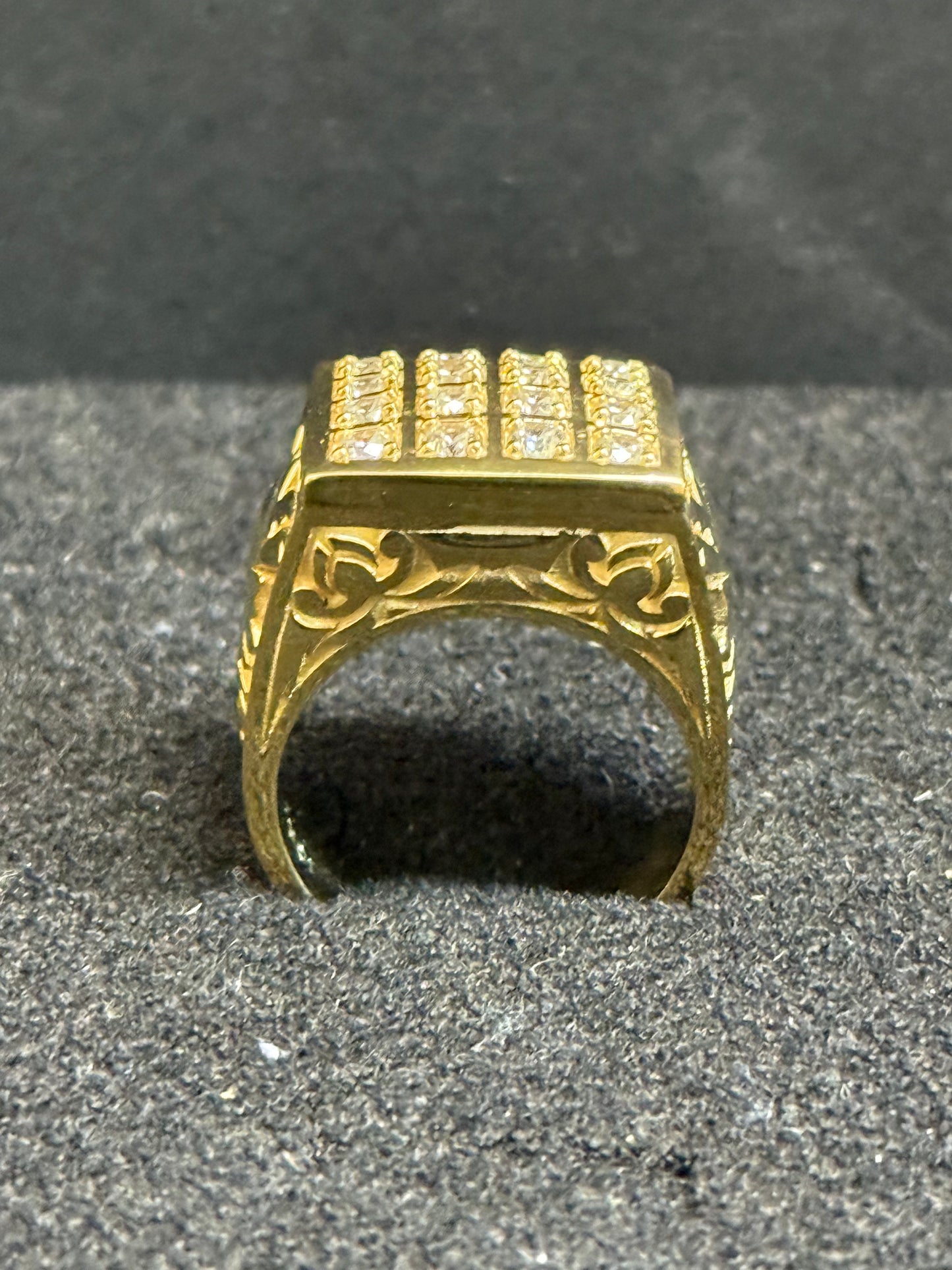 Square rosette ring 10k gold