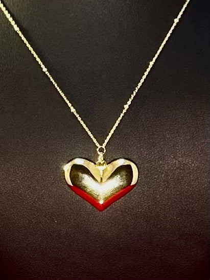 "Yellow Sterling Silver Heart Pendant Necklace – Minimalist and Elegant Design"