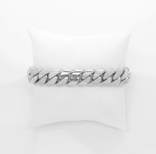 14 MM Silver Cuban Link Bracelet