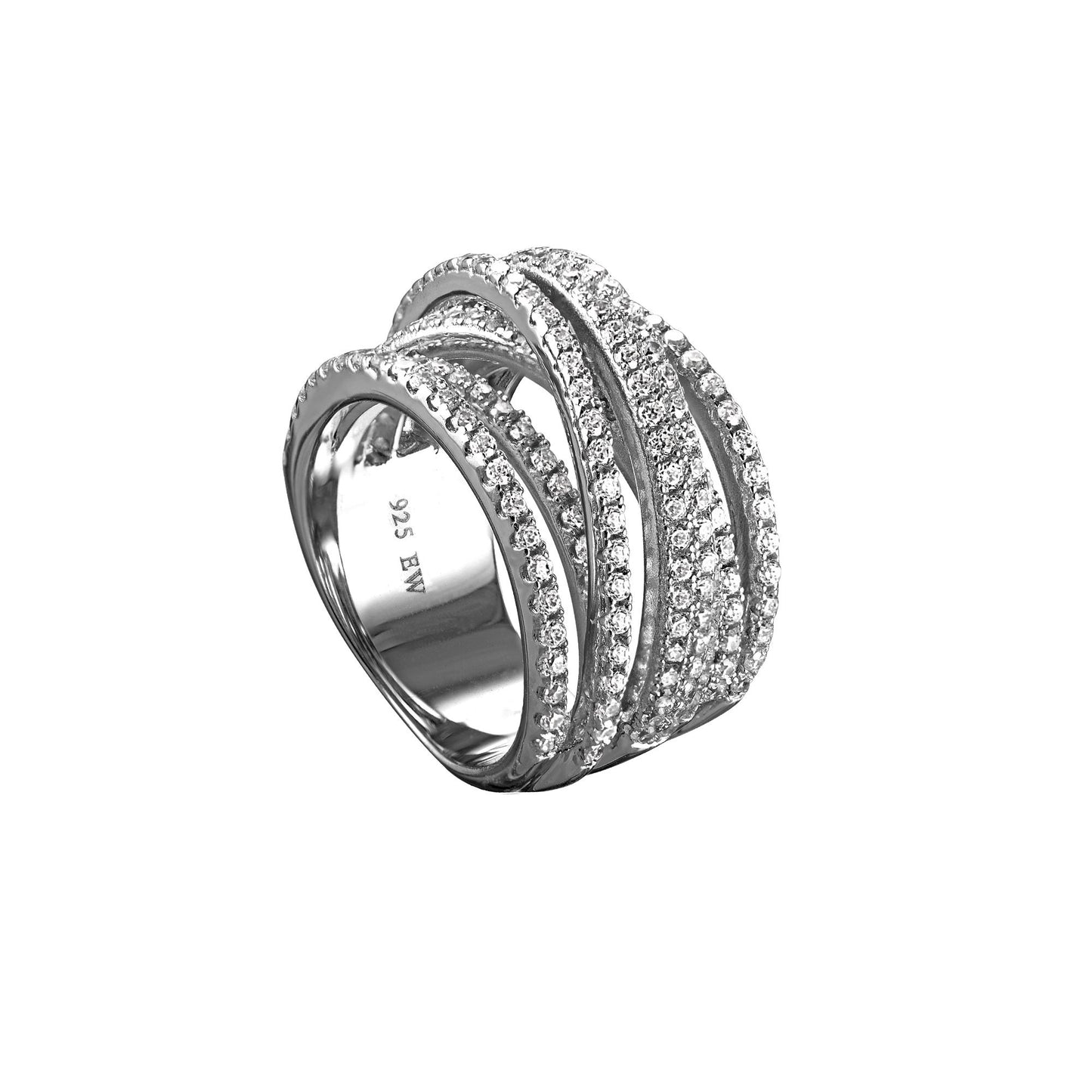 Interlocking Multi Row CZ Ring